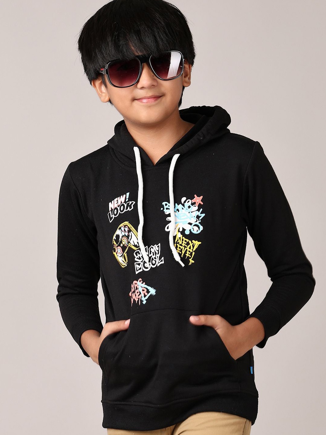 

V-Mart Boys Cotton Alphanumeric Printed Long Sleeves Pullover Sweatshirt, Black