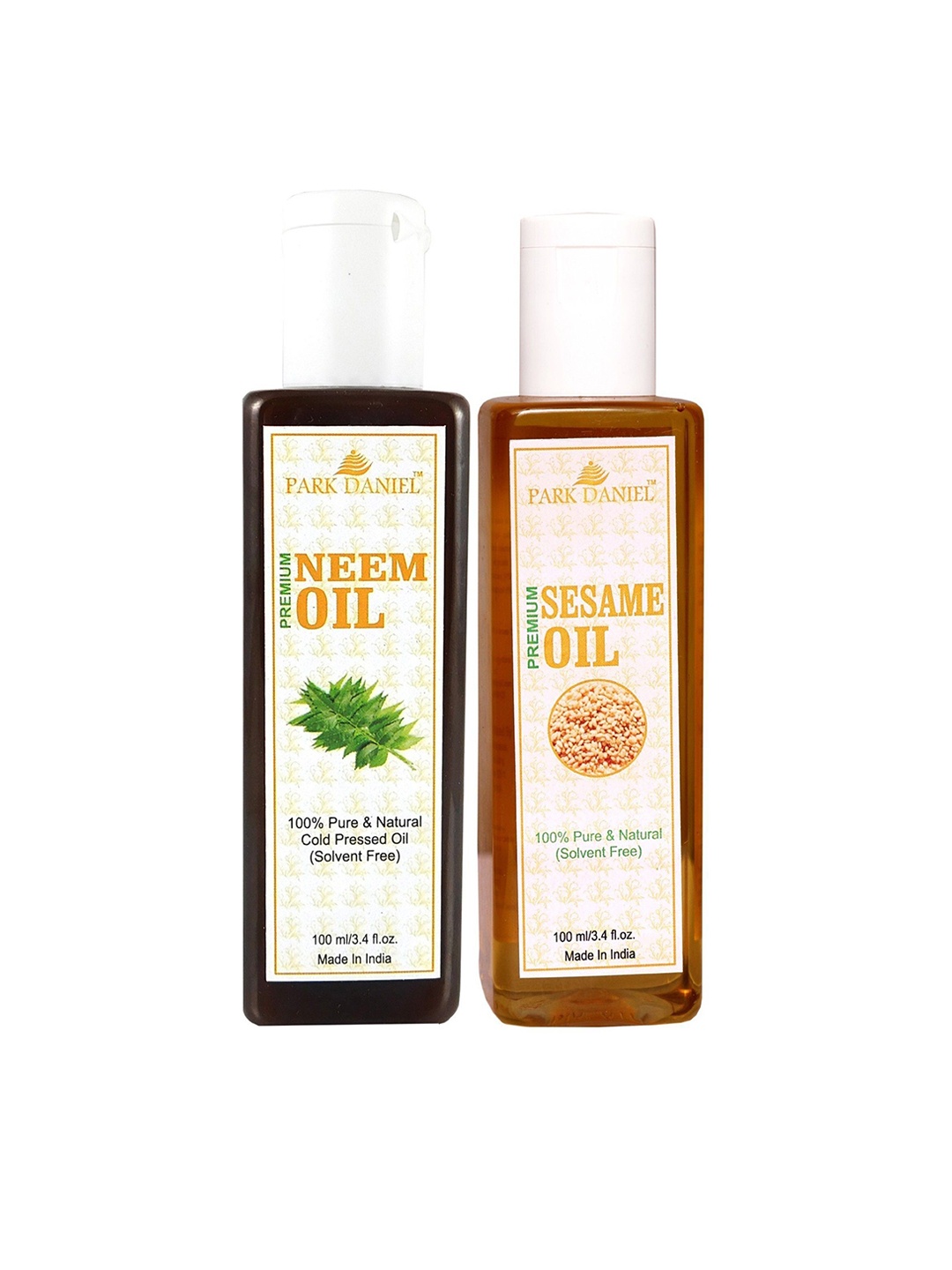 

Park Daniel Set Of 2 Premium Neem Oil & Sesame Oil- 100 ml Each, Transparent