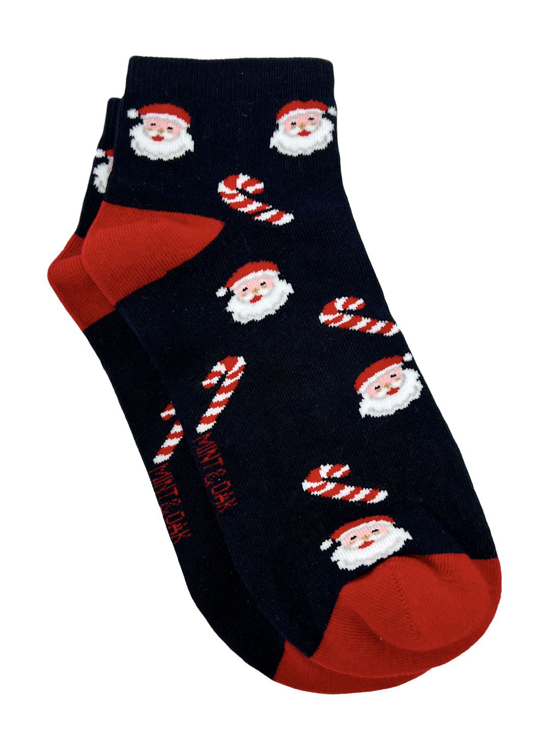 

Mint & Oak Unisex Cotton Patterned Ankle-Length Socks, Navy blue