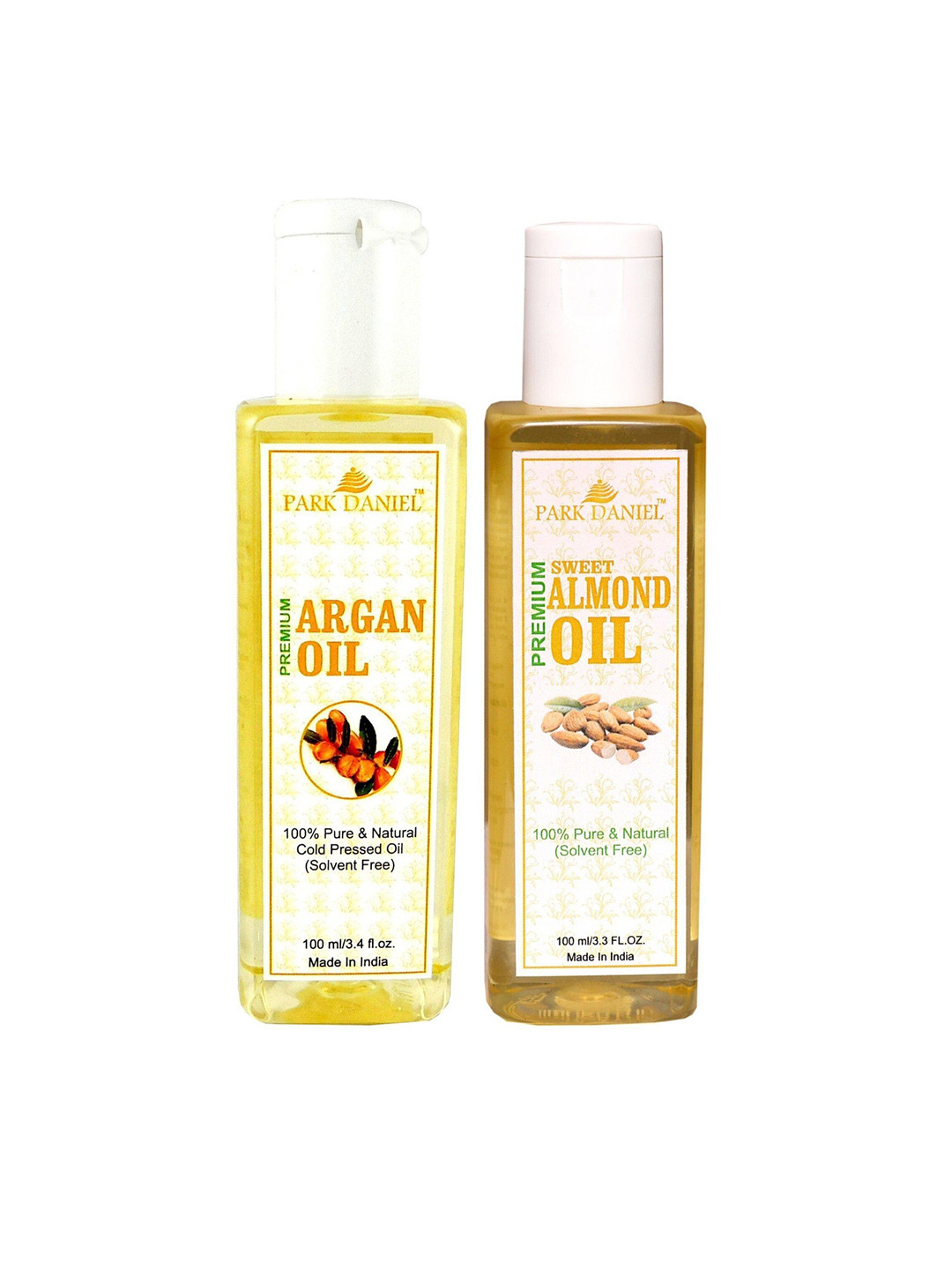 

Park Daniel Set Of 2 Premium Argan & Sweet Almond Oil - 100 ml Each, Yellow
