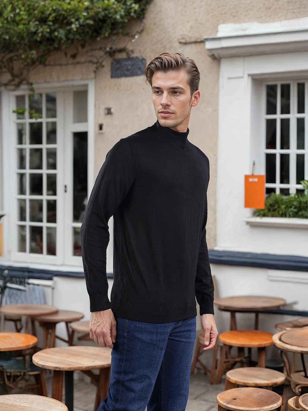 

Celio Men Solid Pullover, Black