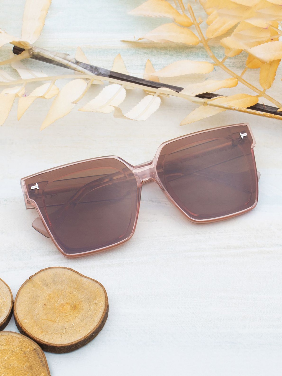 

Ted Smith Unisex Square Sunglasses with Polarised Lens FLORENCE_C3, Brown
