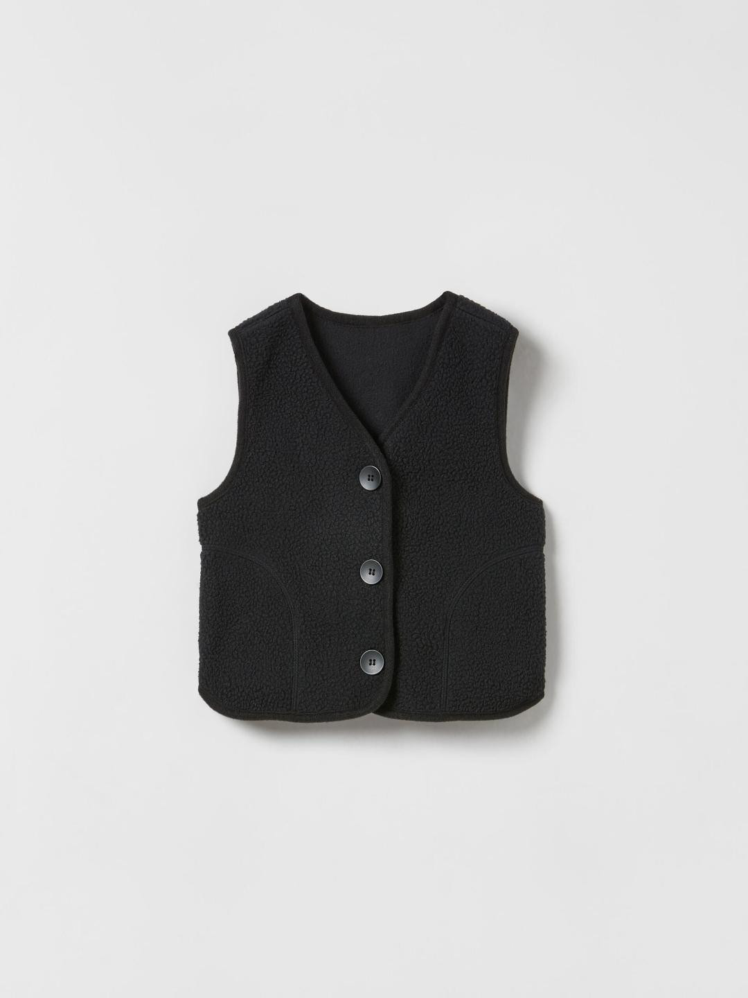 

ZARA Kids-Unisex Black Waistcoat