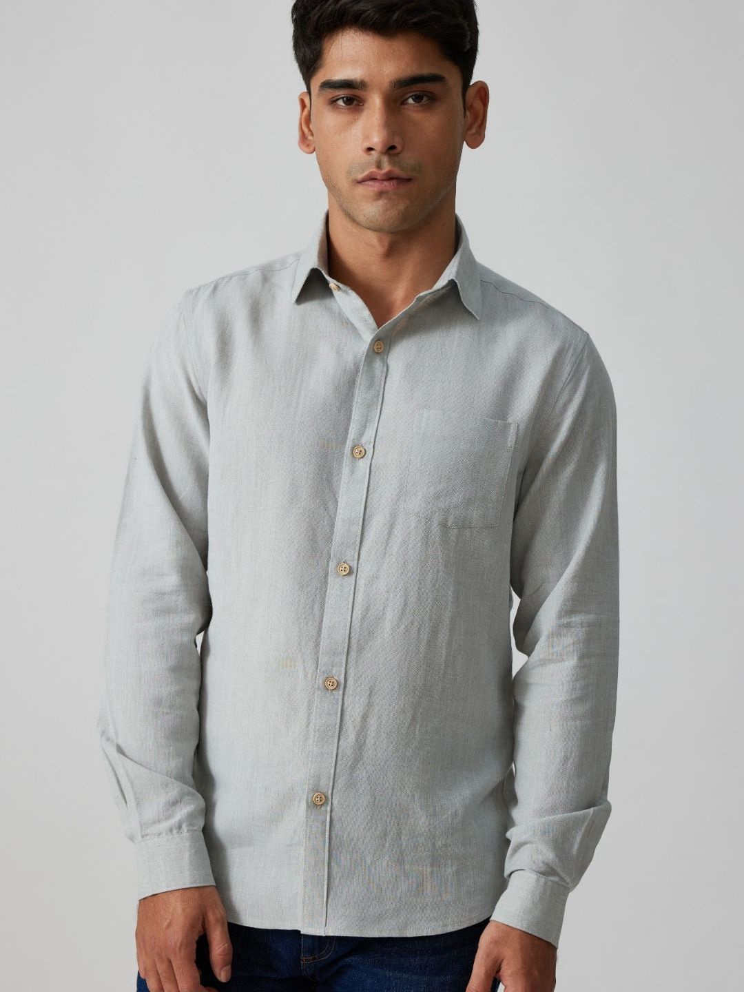 

Creatures of Habit Men Tencel Shirt, Grey