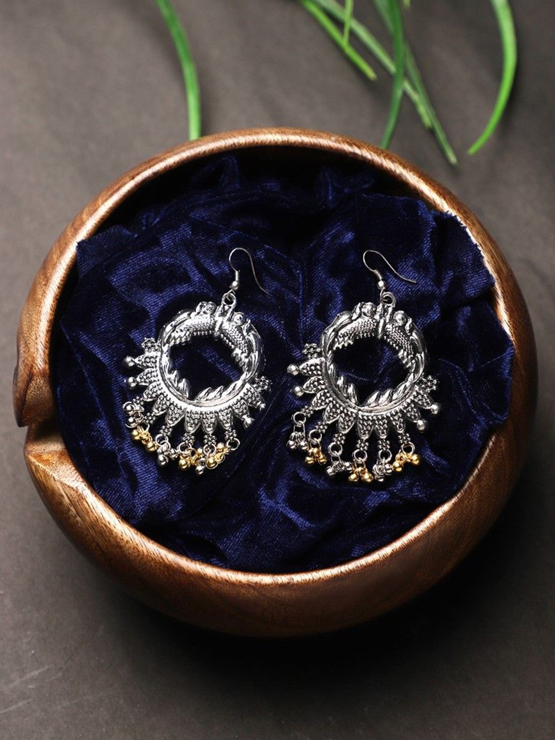 

CARDINAL Oxidised Contemporary Drop Earrings, Silver