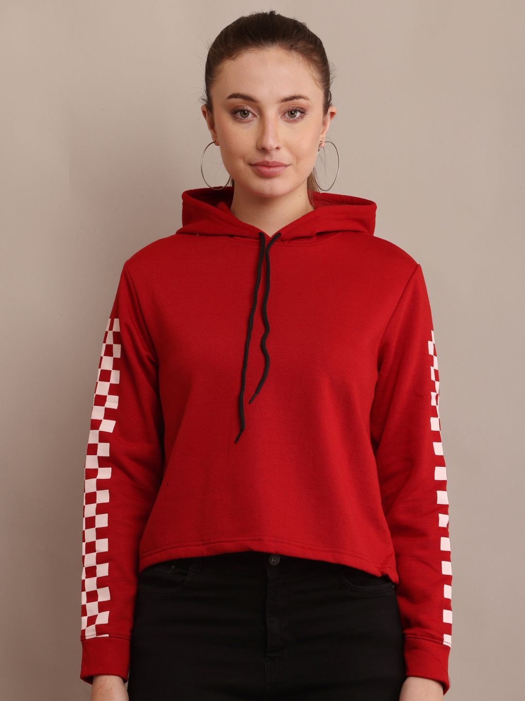 

Raabta Fashion Women Hooded Sweatshirt, Red