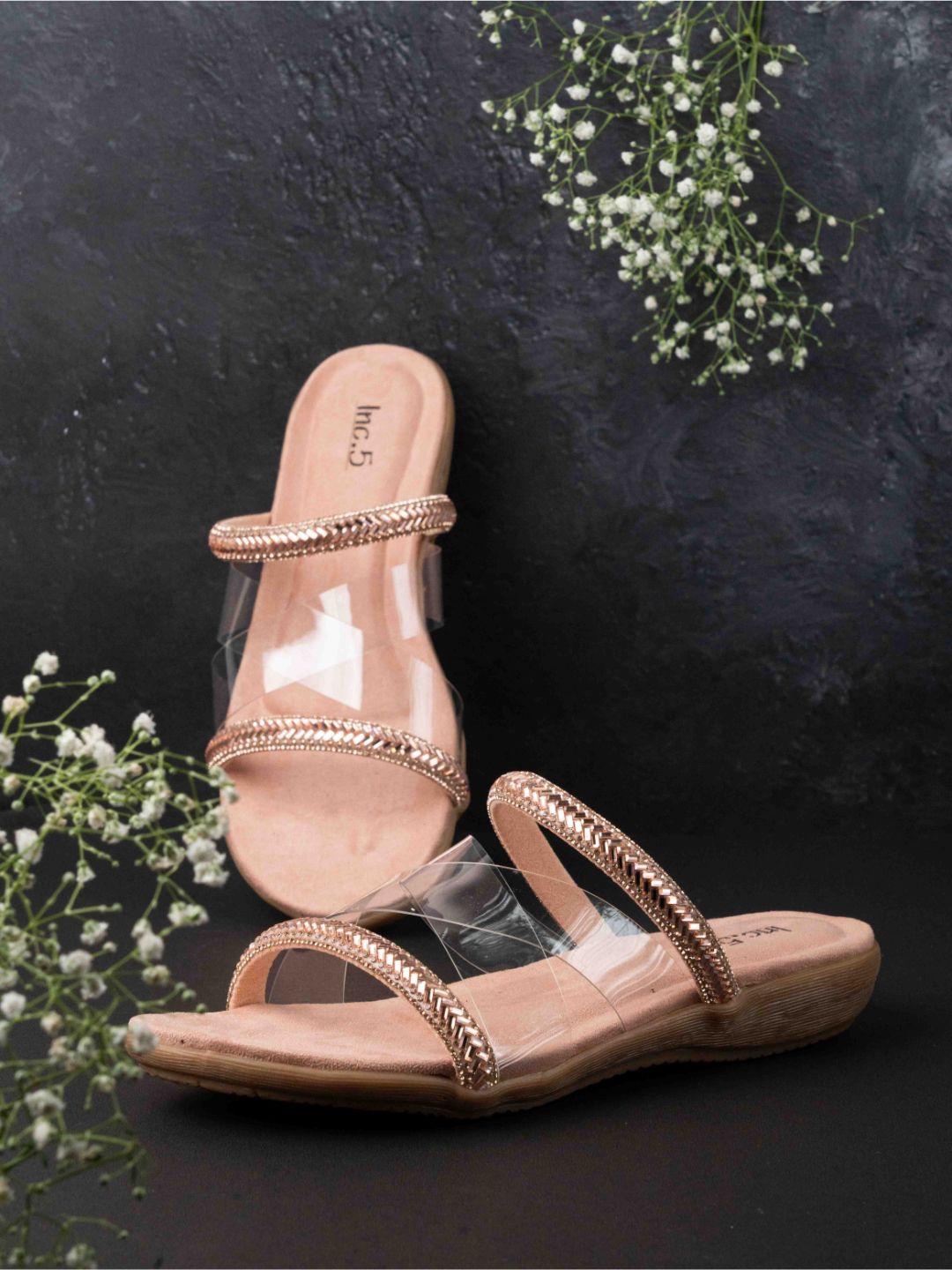 

Inc 5 Women & Transparent Casual Open Toe Flats