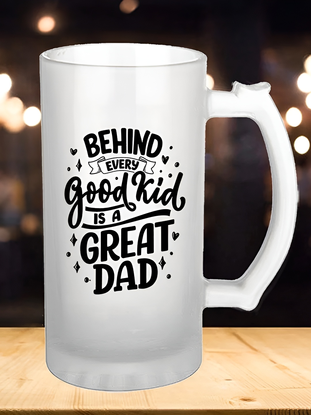 

SUBLIKRAFT White & Black Typography Printed Dishwasher Safe Glass Glossy Mugs 450ml