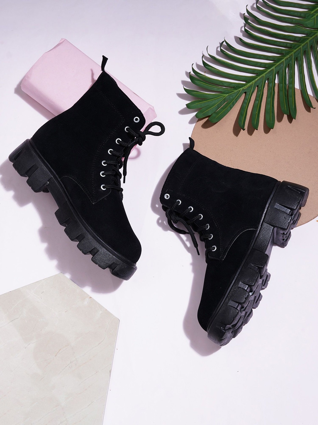 

Try Me Women Casual Block-Heeled Boots, Black
