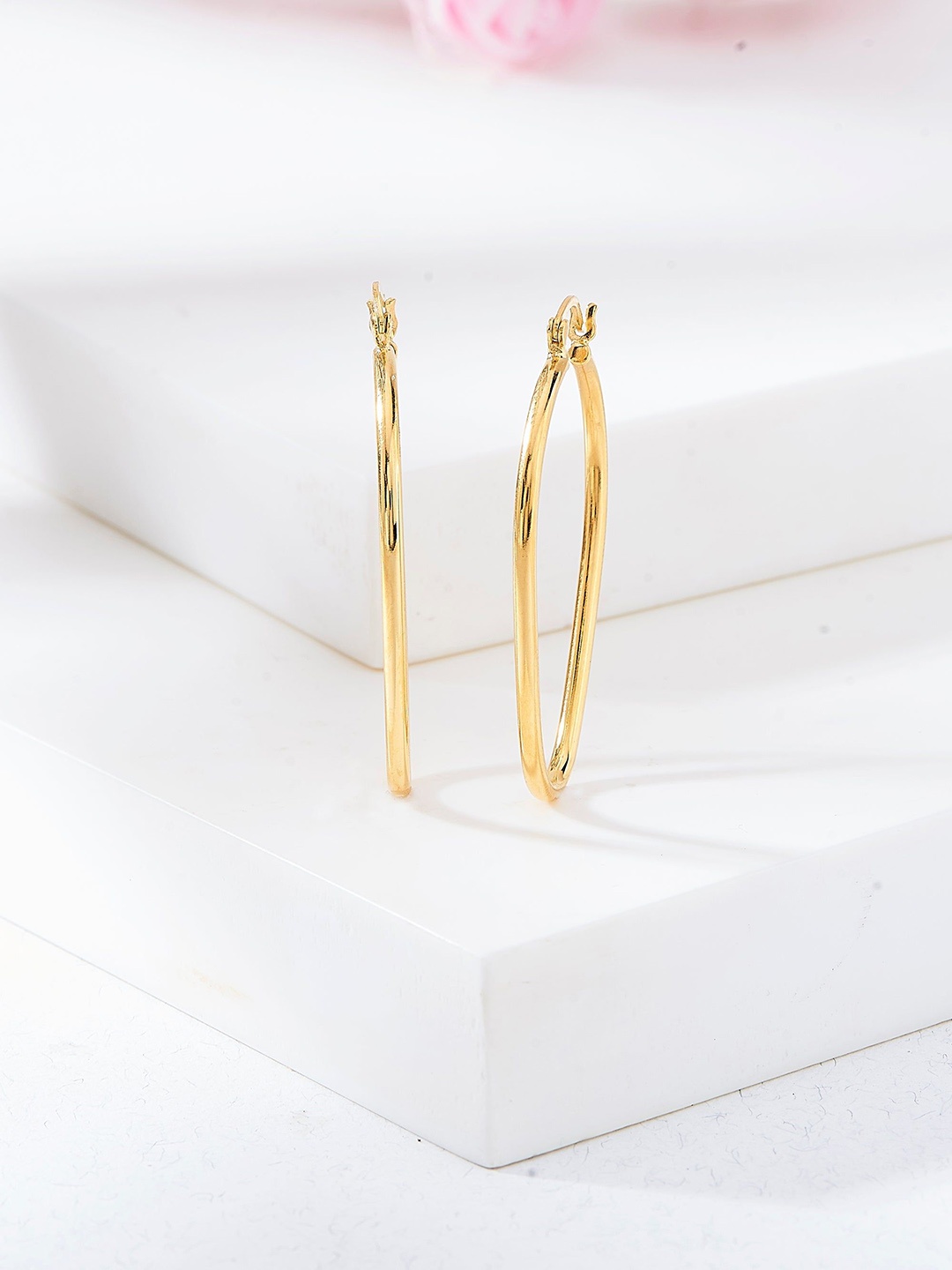 

Nipura 92.5 Sterling Silver Gold-Plated Contemporary Hoop Earrings