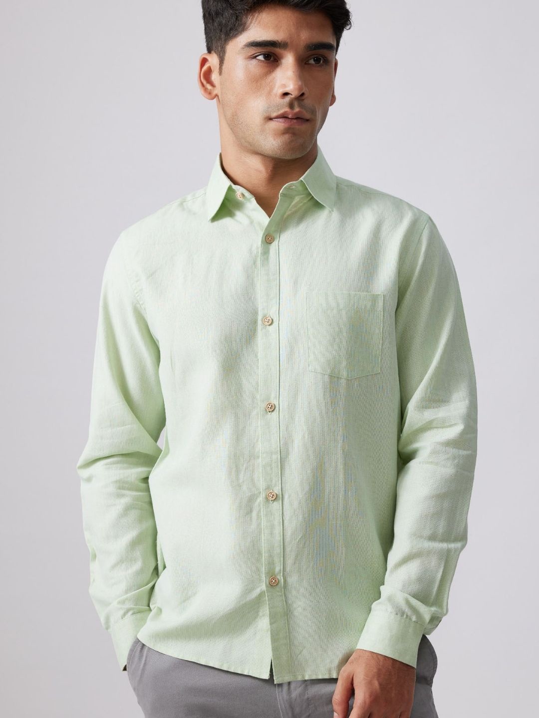 

Creatures of Habit Men Tencel Shirt, Green