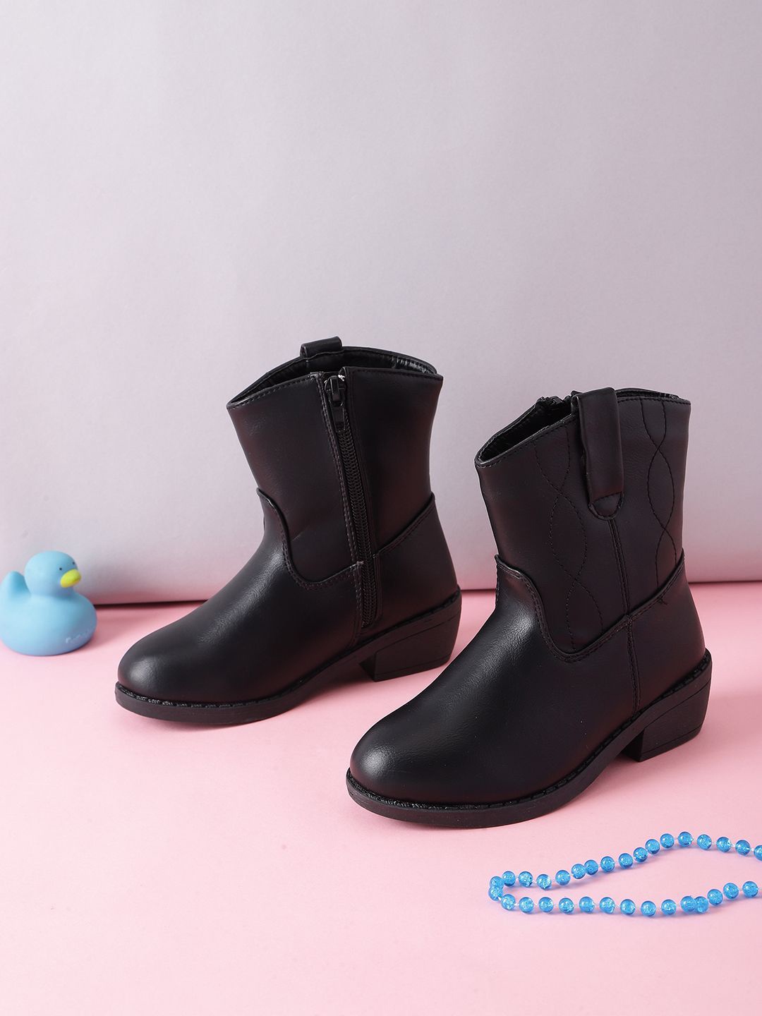 

Truffle Collection Girls Block-Heeled Winter Boots, Black