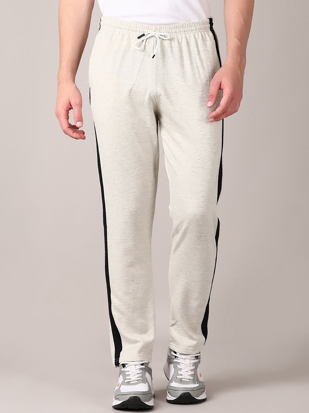 

V-Mart Men Cotton Mid Rise Track Pant, White