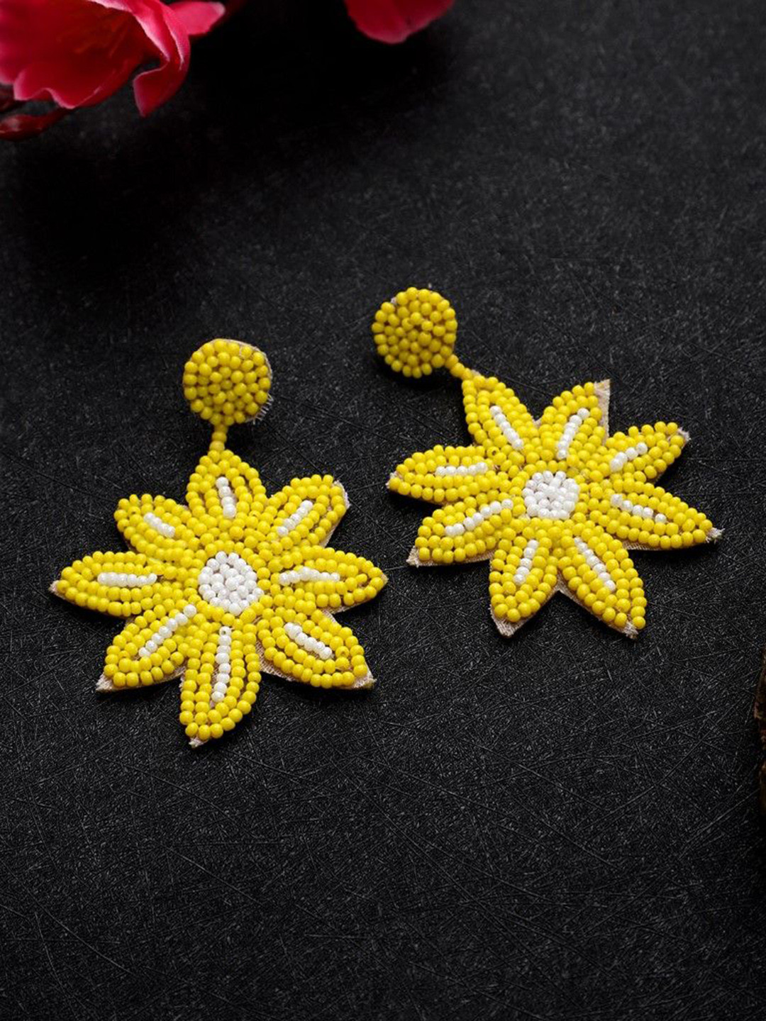 

CARDINAL Floral Drop Earrings, Yellow