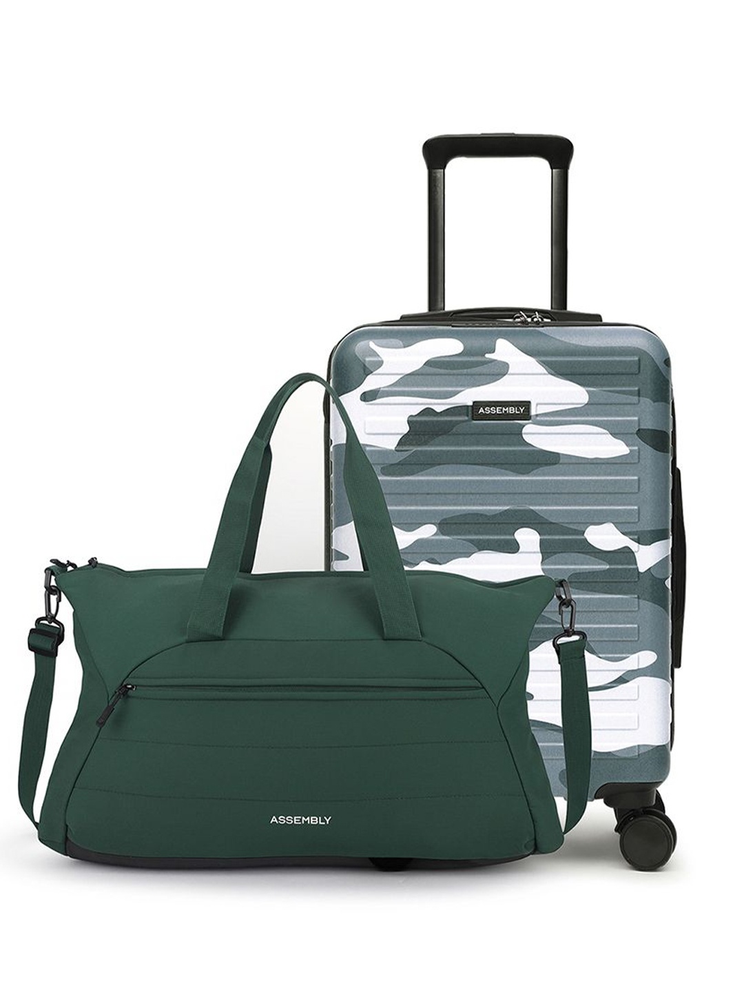 

Assembly Set Of 2 Hard-Sided Duffle Bag &Trolley Bag, Green