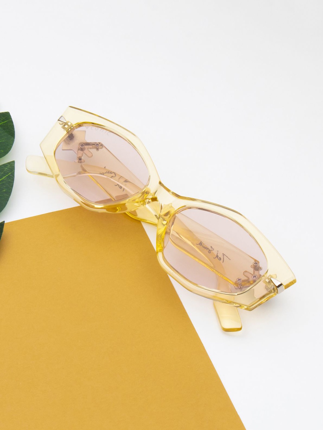 

Ted Smith Women Cateye Sunglasses with UV Protected Lens TOKIO_C5-YELLOW, Brown