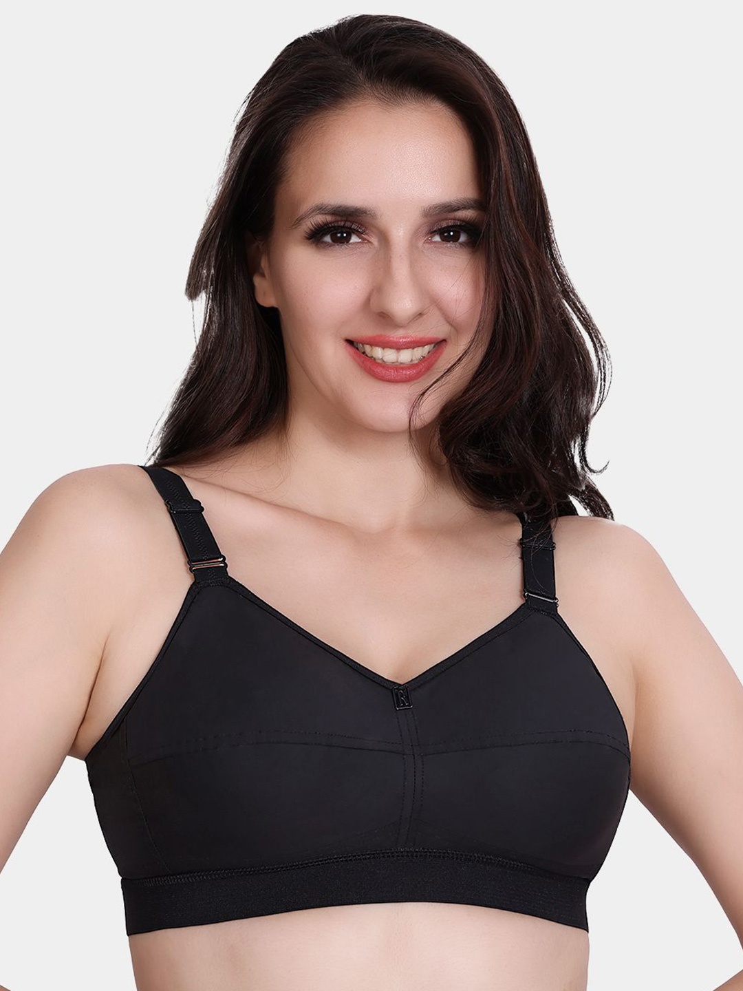 

Trylo CottonFit Women Pure Cotton Non-Padded Non-Wired Full Coverage Bra, Black