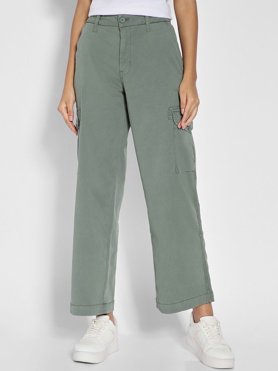 

AMERICAN EAGLE OUTFITTERS Women Slim Fit Trousers, Green