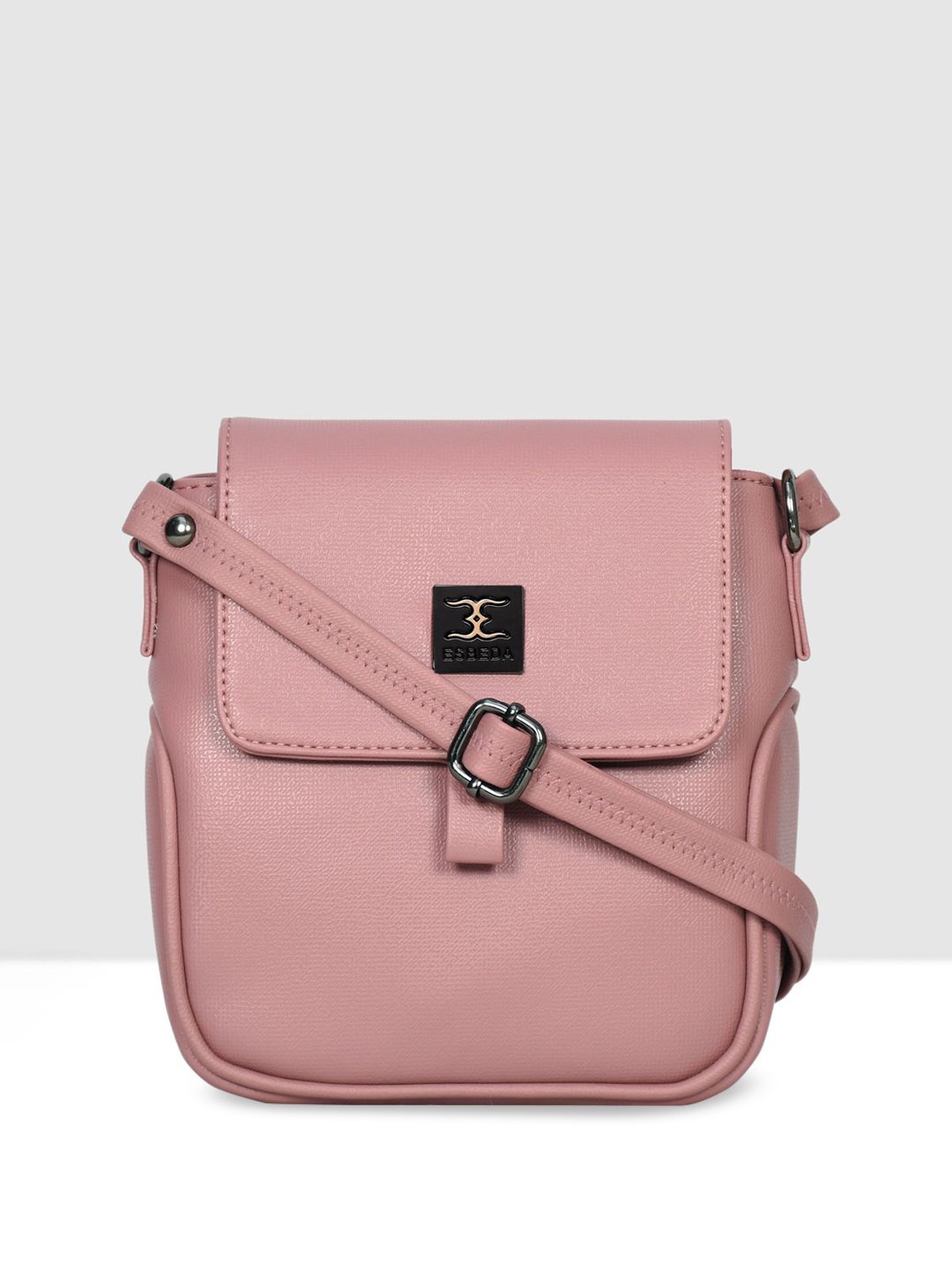 

ESBEDA Women Solid Structured Sling Bag, Peach
