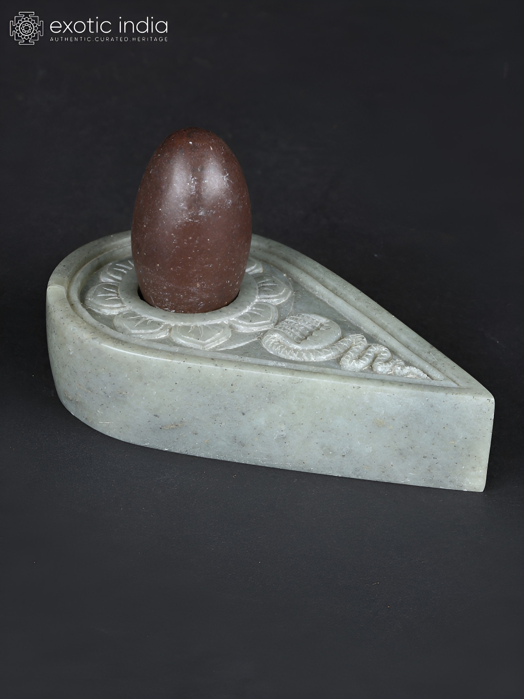 

Exotic India Shiva Lingam Idol Showpiece, Coffee brown