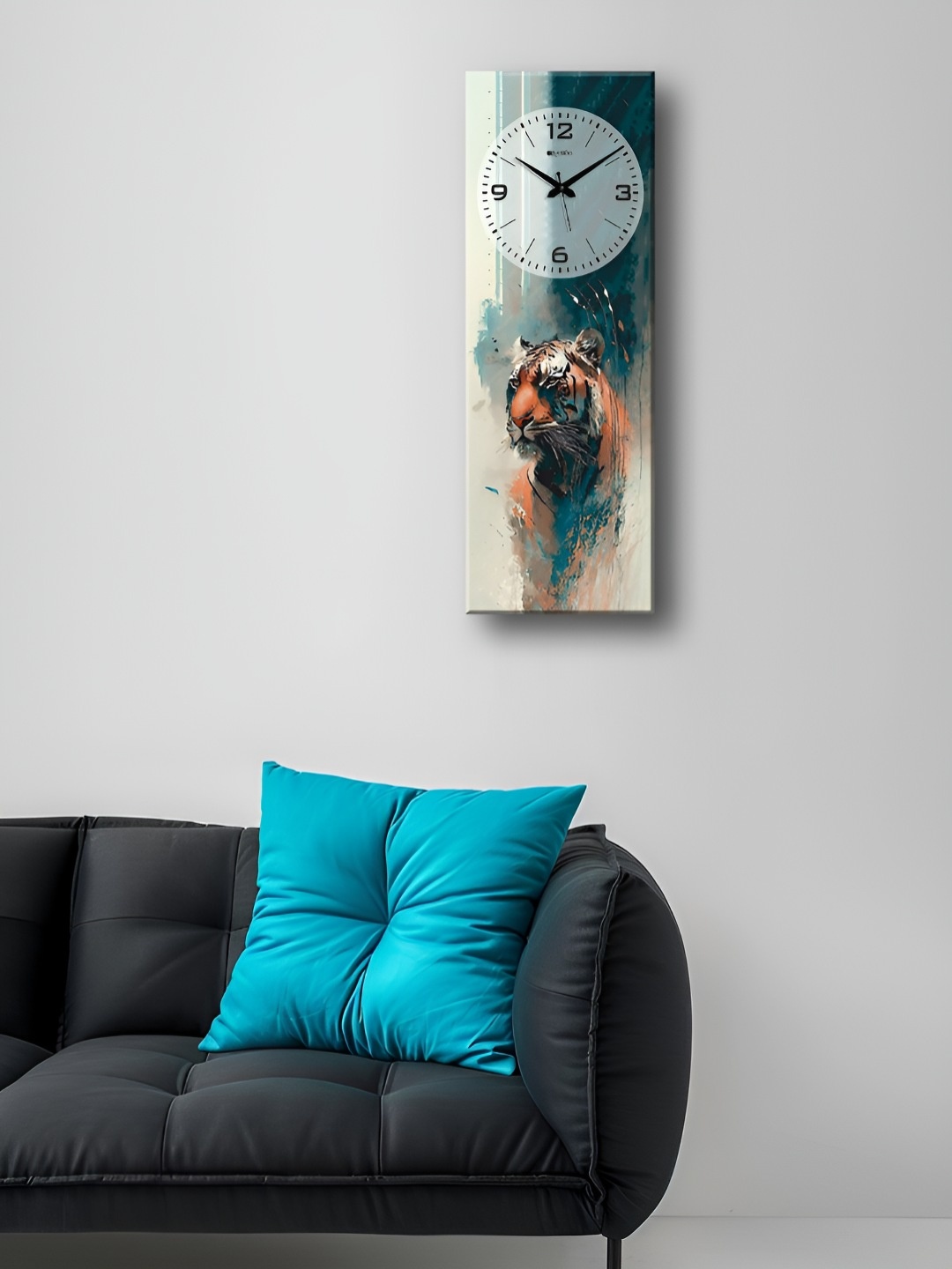 

OLIVE TREE Black & Blue Printed Wooden Contemporary Analogue Wall Clock