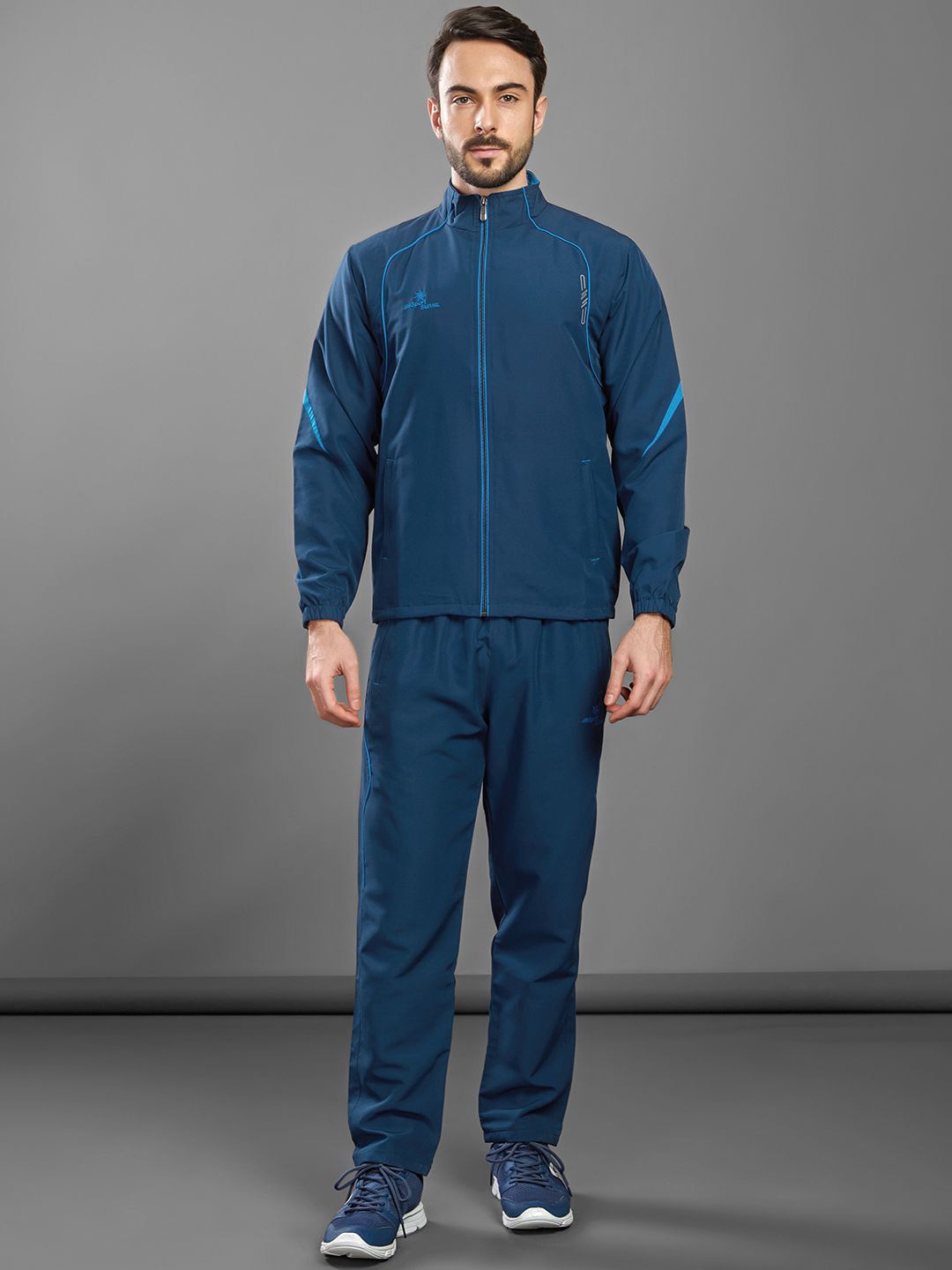 

SPORT SUN Men Mock-Collar Tracksuits, Blue