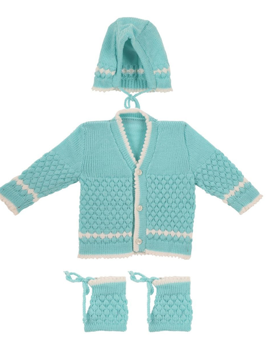 

CUBS & HUGS Kids Woollen Baby Apparel Gift Set, Sea green