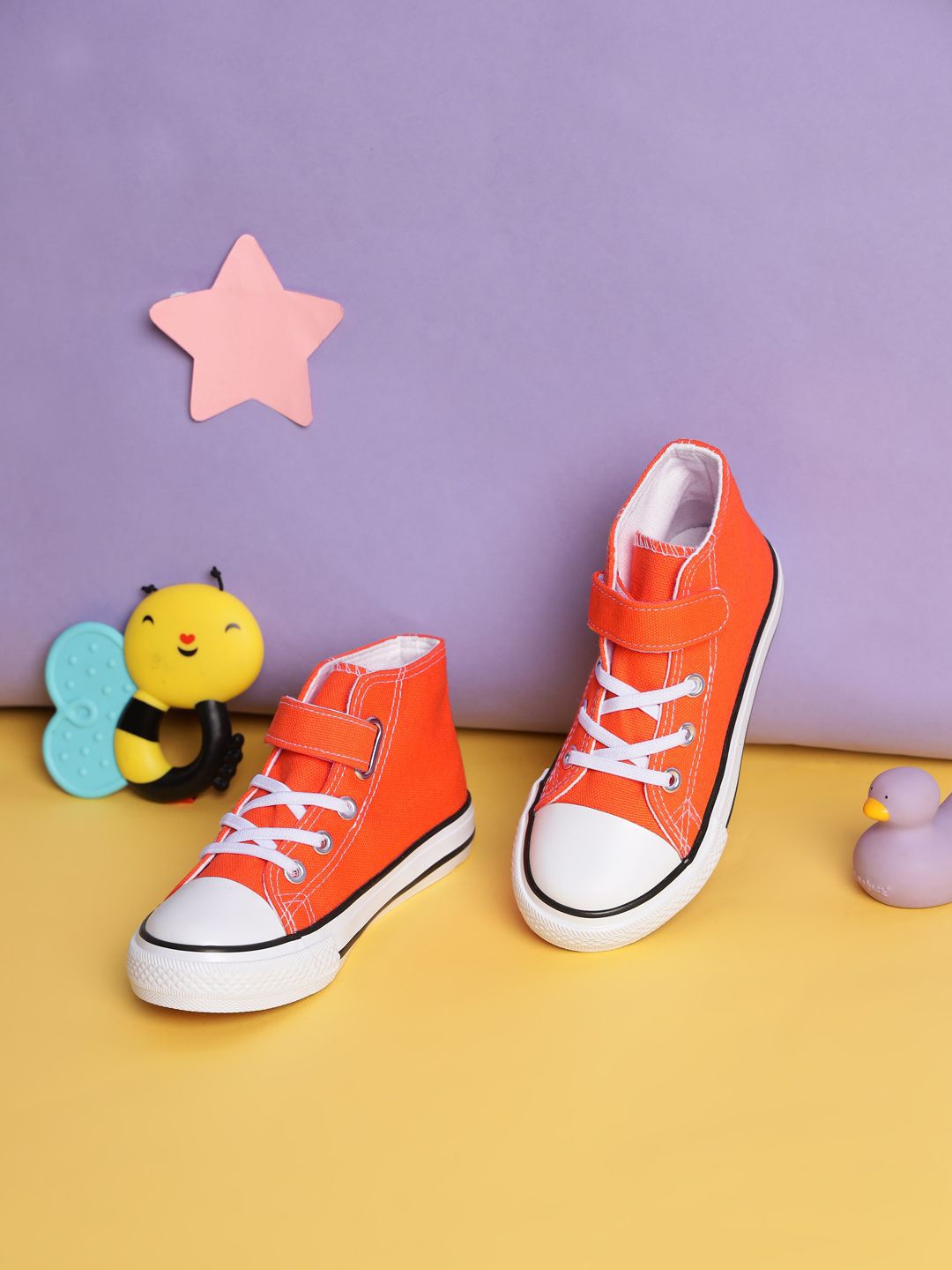 

Truffle Collection Kids VKCAN4 Mid-Top Velcro Sneakers, Orange