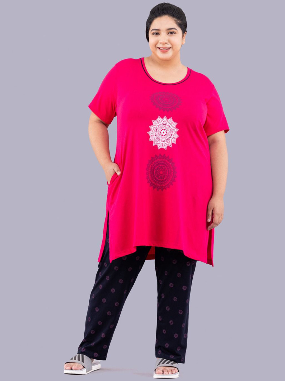 

CUPID Women Printed Night suit, Pink