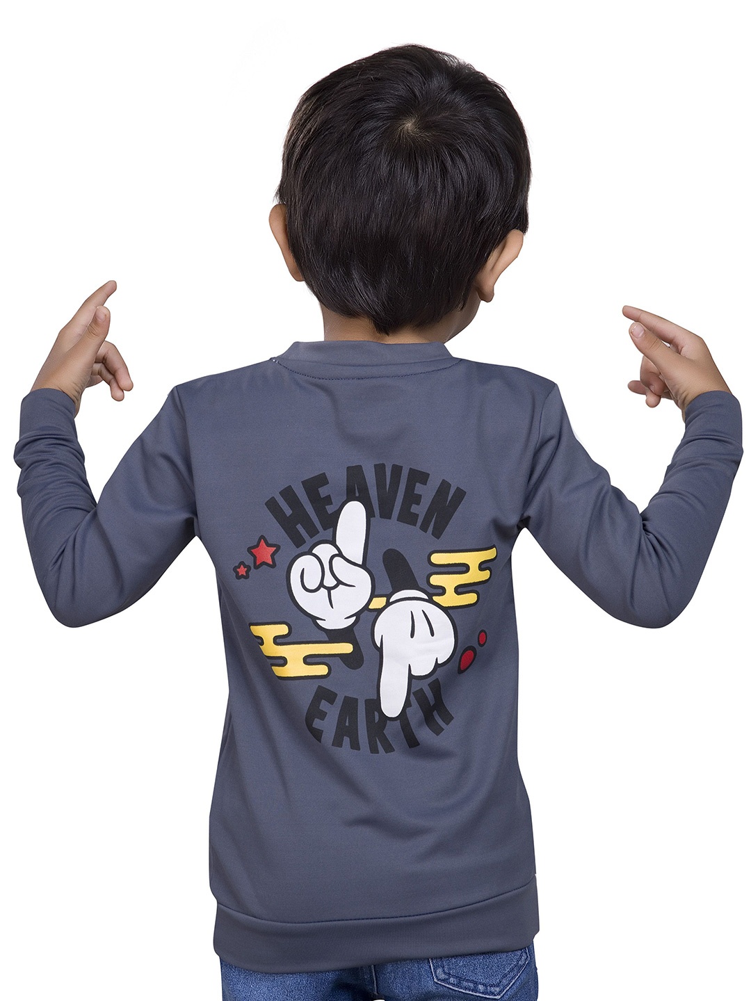 

BAESD Boys Graphic Printed Sweatshirt, Grey