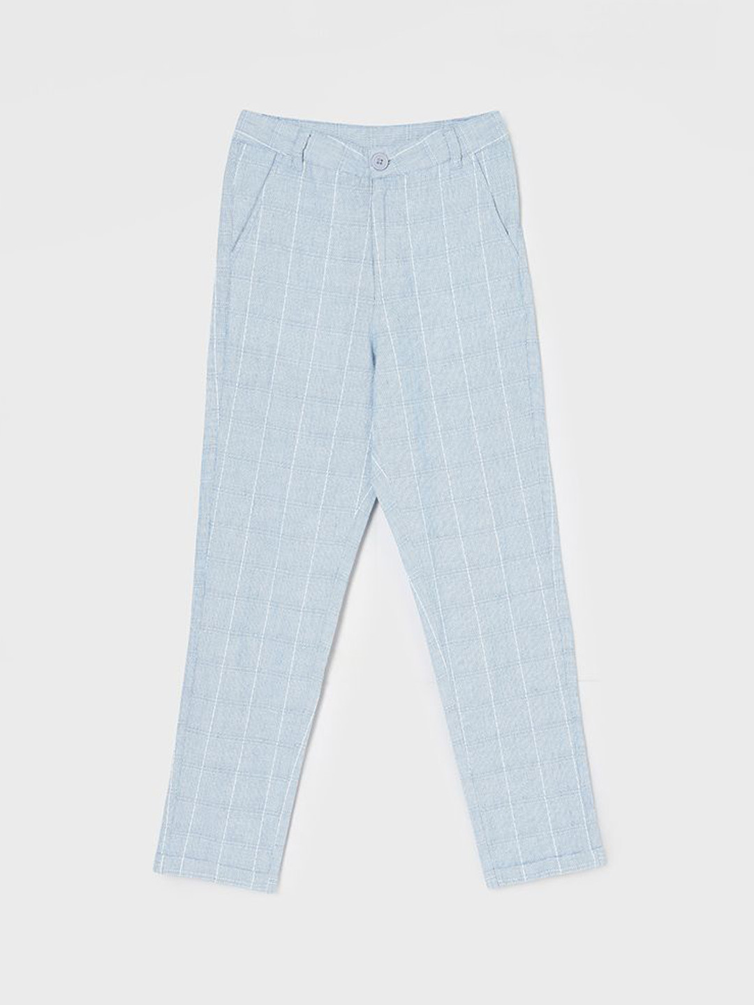 

Fame Forever by Lifestyle Boys Checked Cotton Trousers, Blue