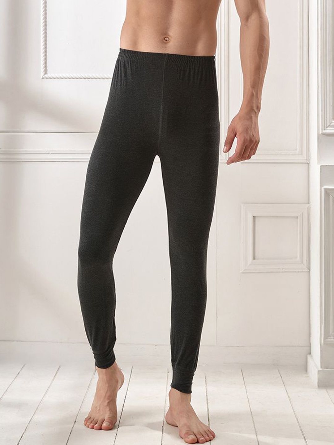 

INFERNO Men Cotton Premium Finex Thermal Trouser, Black