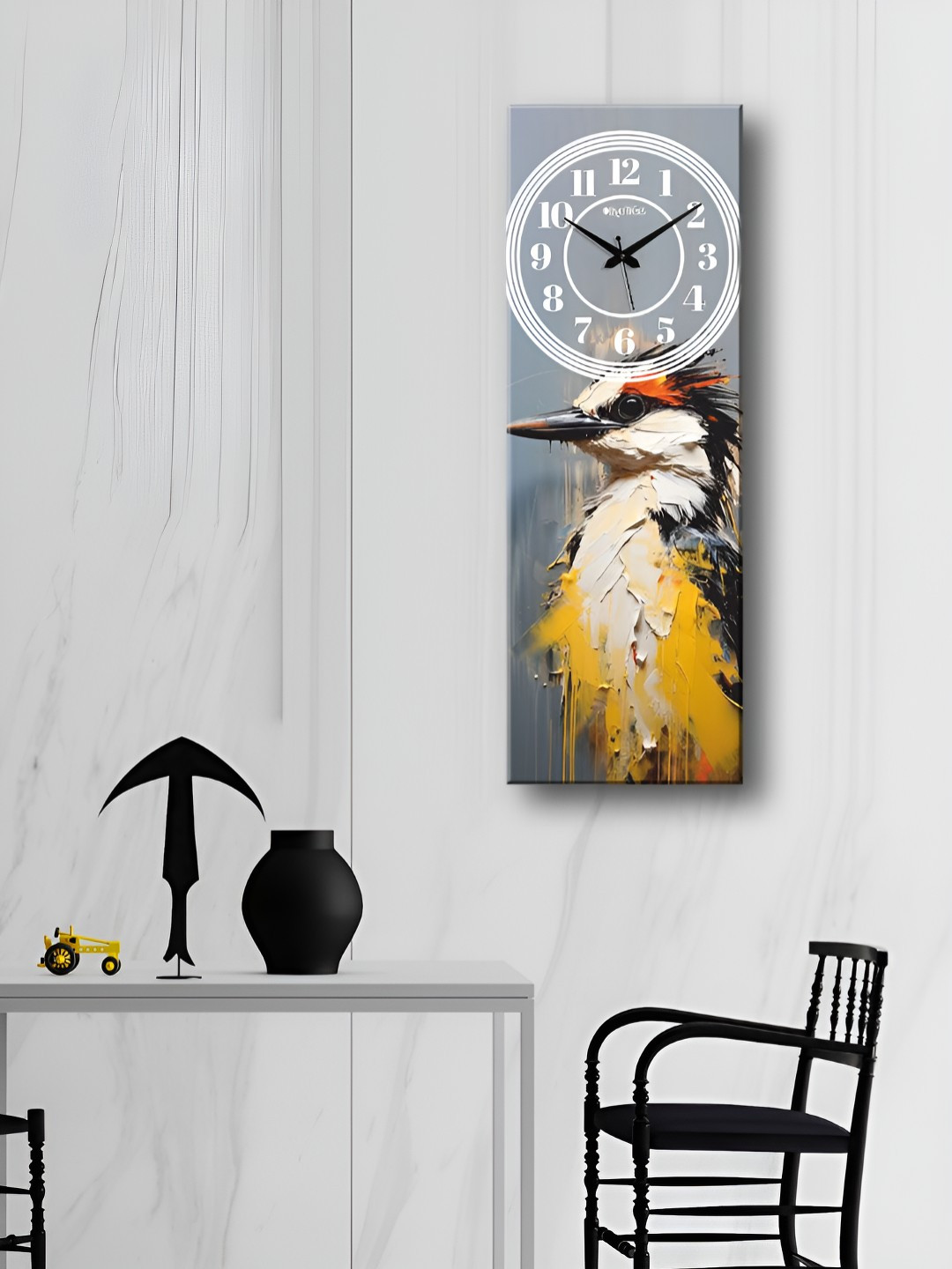 

OLIVE TREE Grey & White Printed Rectangle Wooden Contemporary Wall Clock