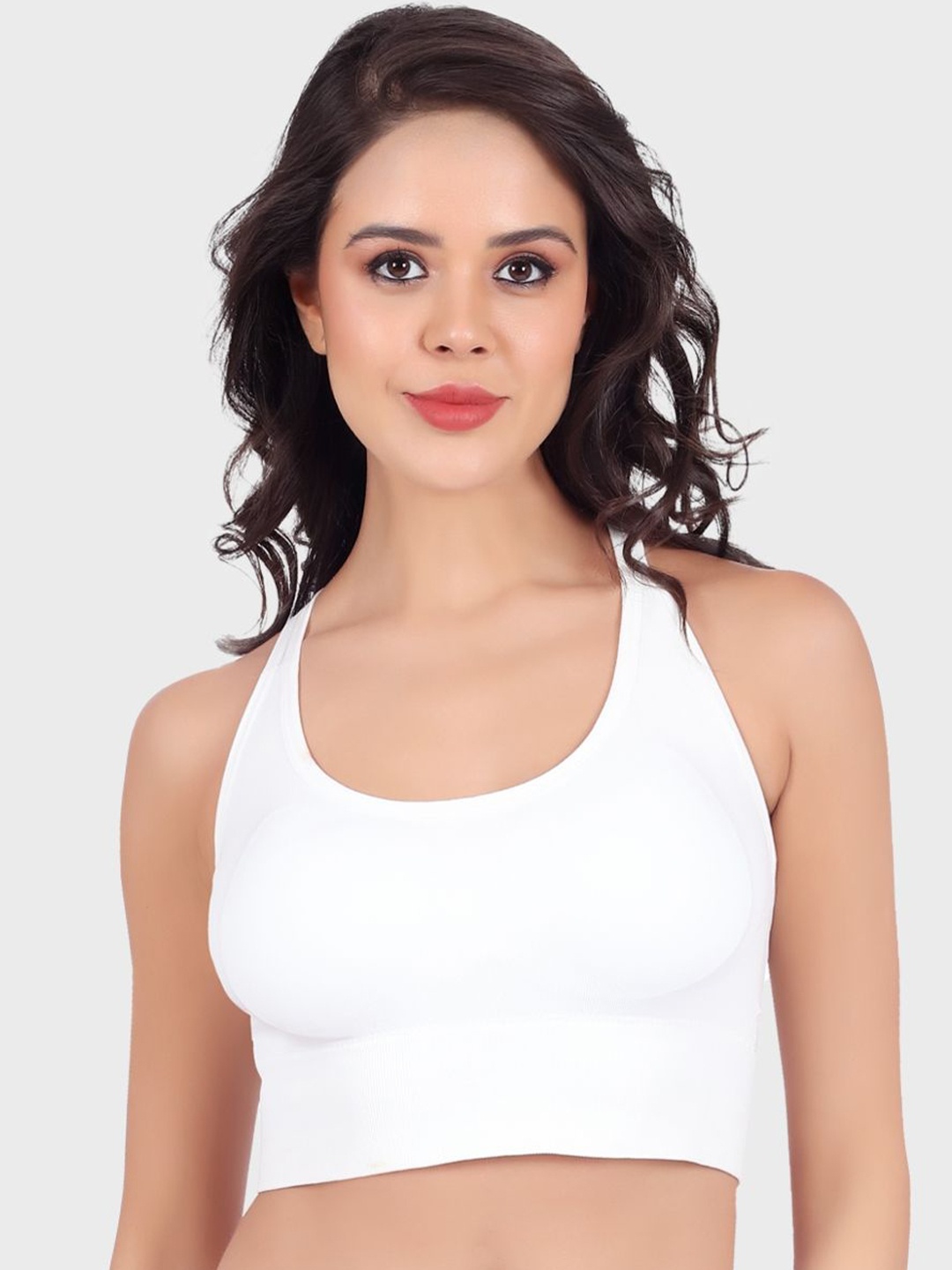 

Luella Full Coverage Lightly Padded Moisture Wicking Workout Bra, White