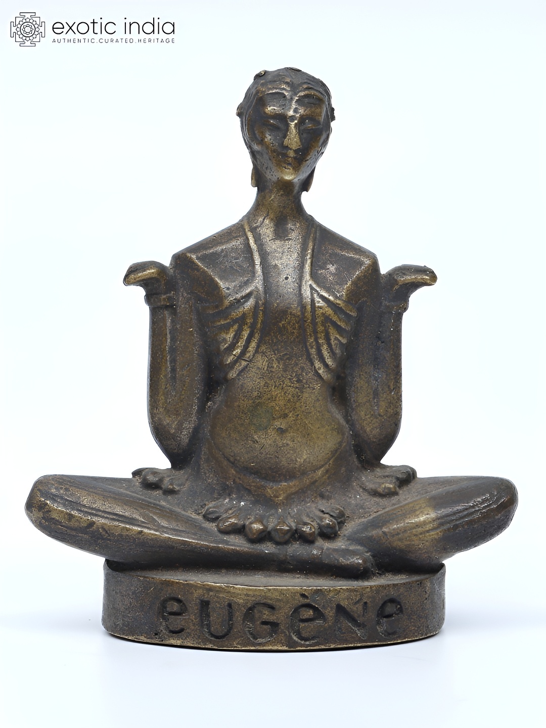 

Exotic India 3" Bronze Yoga Lady, Brown