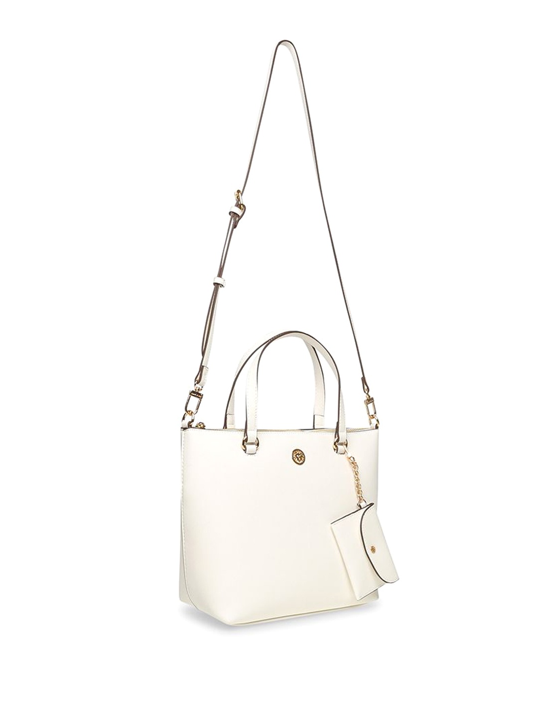 

ANNE KLEIN Women Solid Shopper Leather Shoulder Bag With Pouch, White