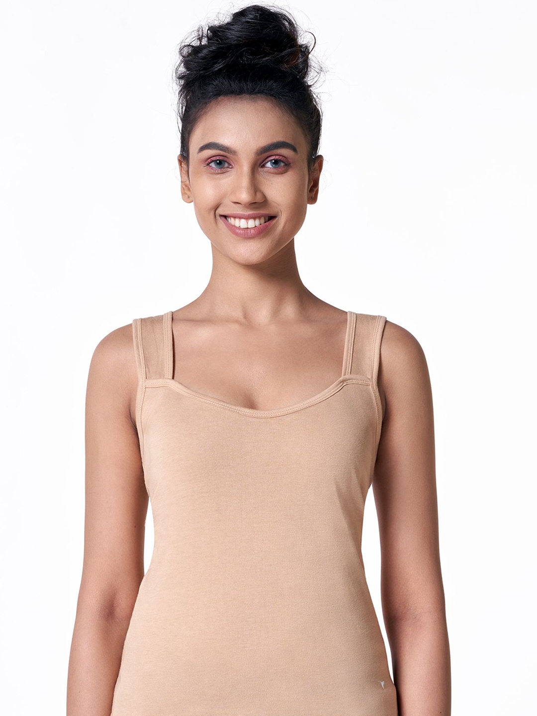 

BLOSSOM Women Cotton Shoulder Strap Camisole, Beige