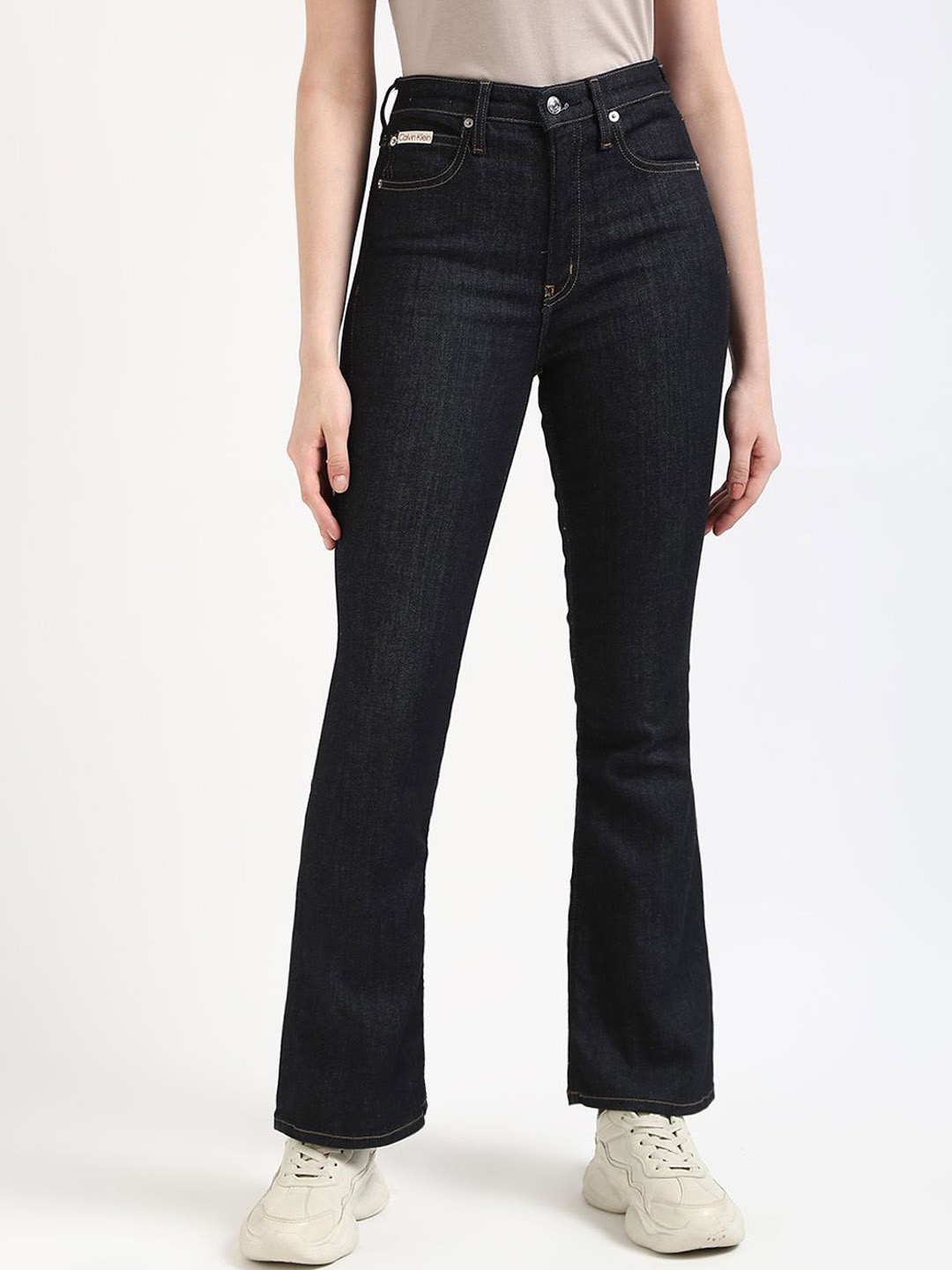 

Calvin Klein Jeans Women Cotton Bootcut Jeans, Black
