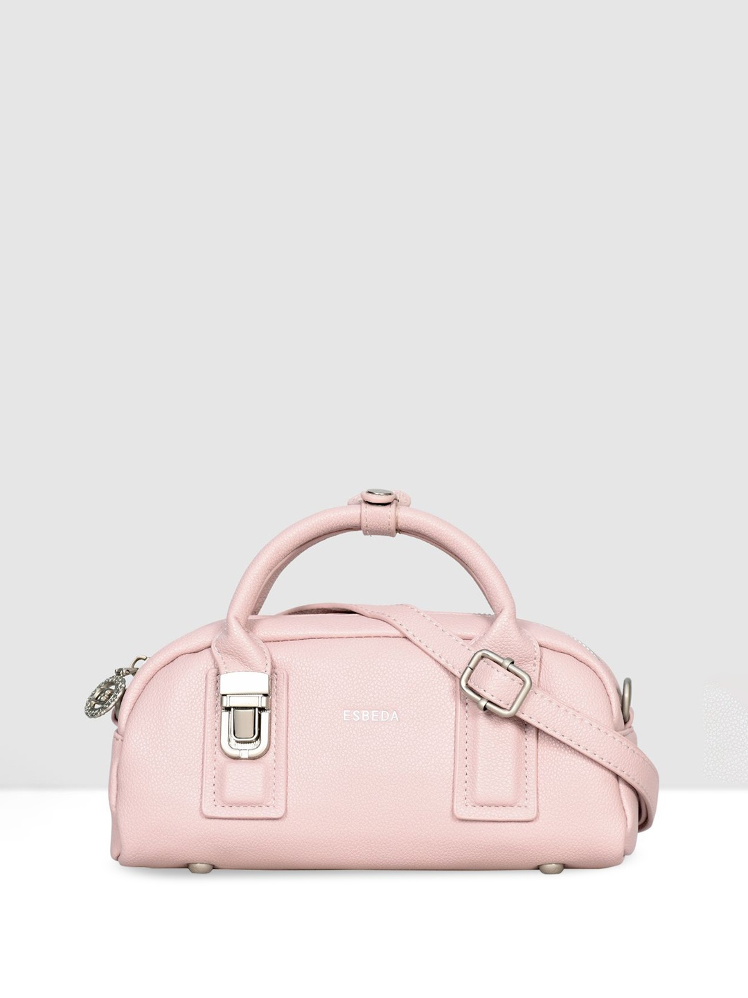 

ESBEDA Women Textured Bowling Satchel Bag, Pink