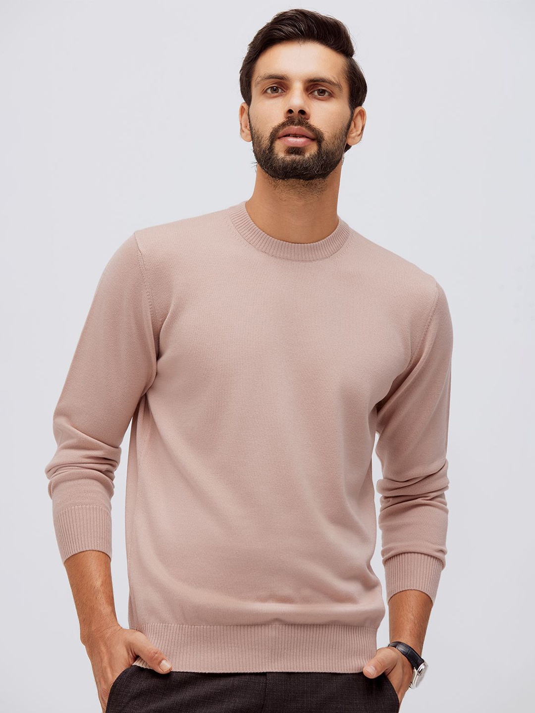 

Andamen Men Woollen Pullover, Pink