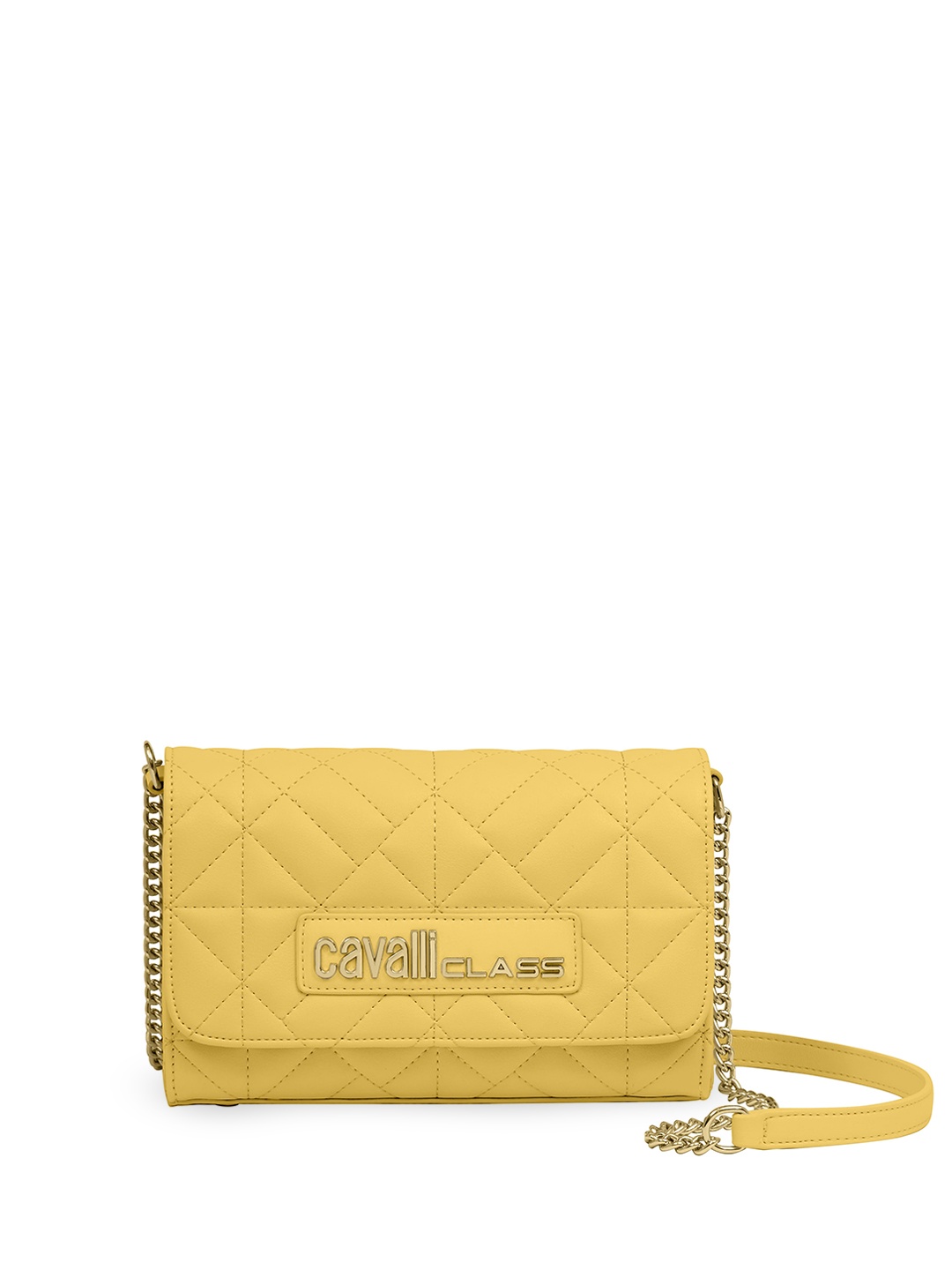 

Cavalli Class Women Textured Solid Structured Sling Bag, Yellow