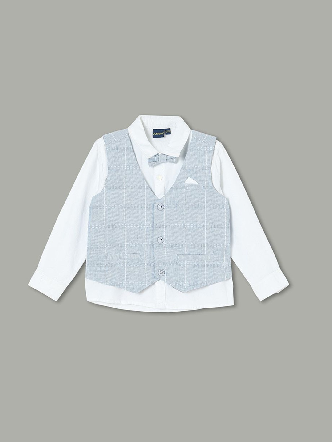 

Juniors by Lifestyle Boys Spread Collar Solid Cotton Casual Shirt, Blue