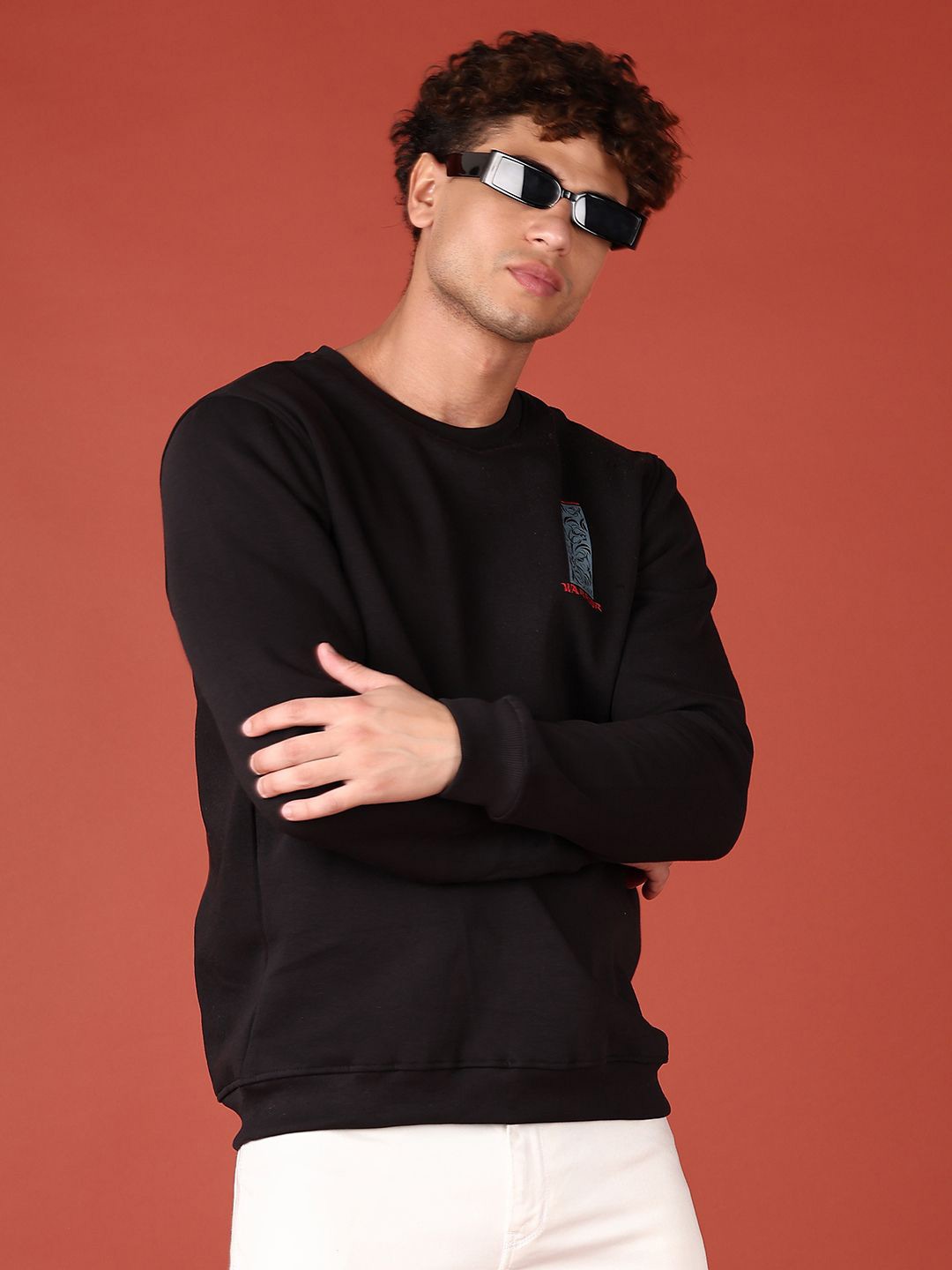 

V-Mart Men Graphic Printed Long Sleeves Sweatshirt, Black