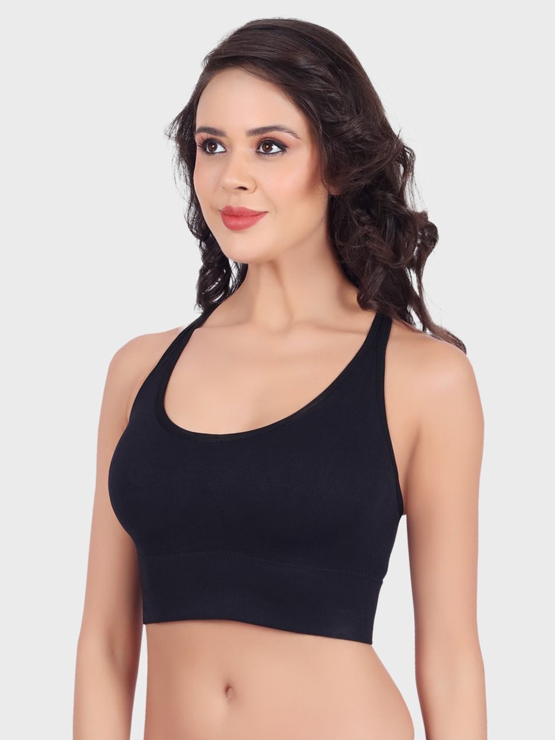 

Luella Women Lightly Padded Full Coverage Sports Bra, Black