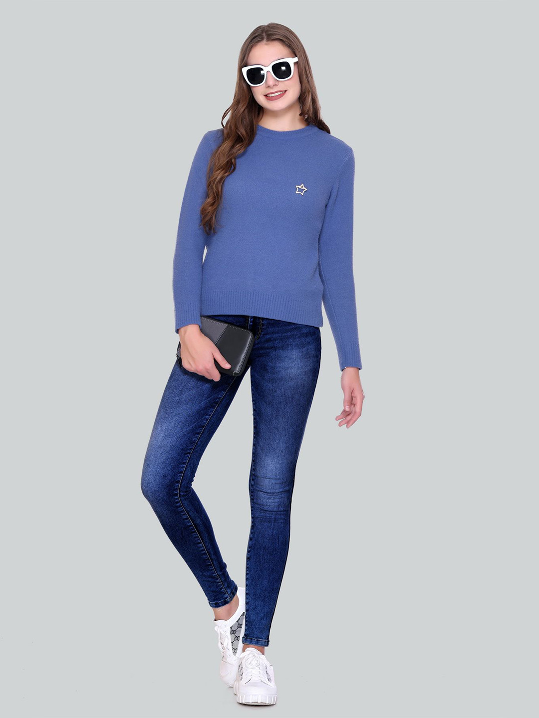 

Melvin Women Woollen Pullover, Blue