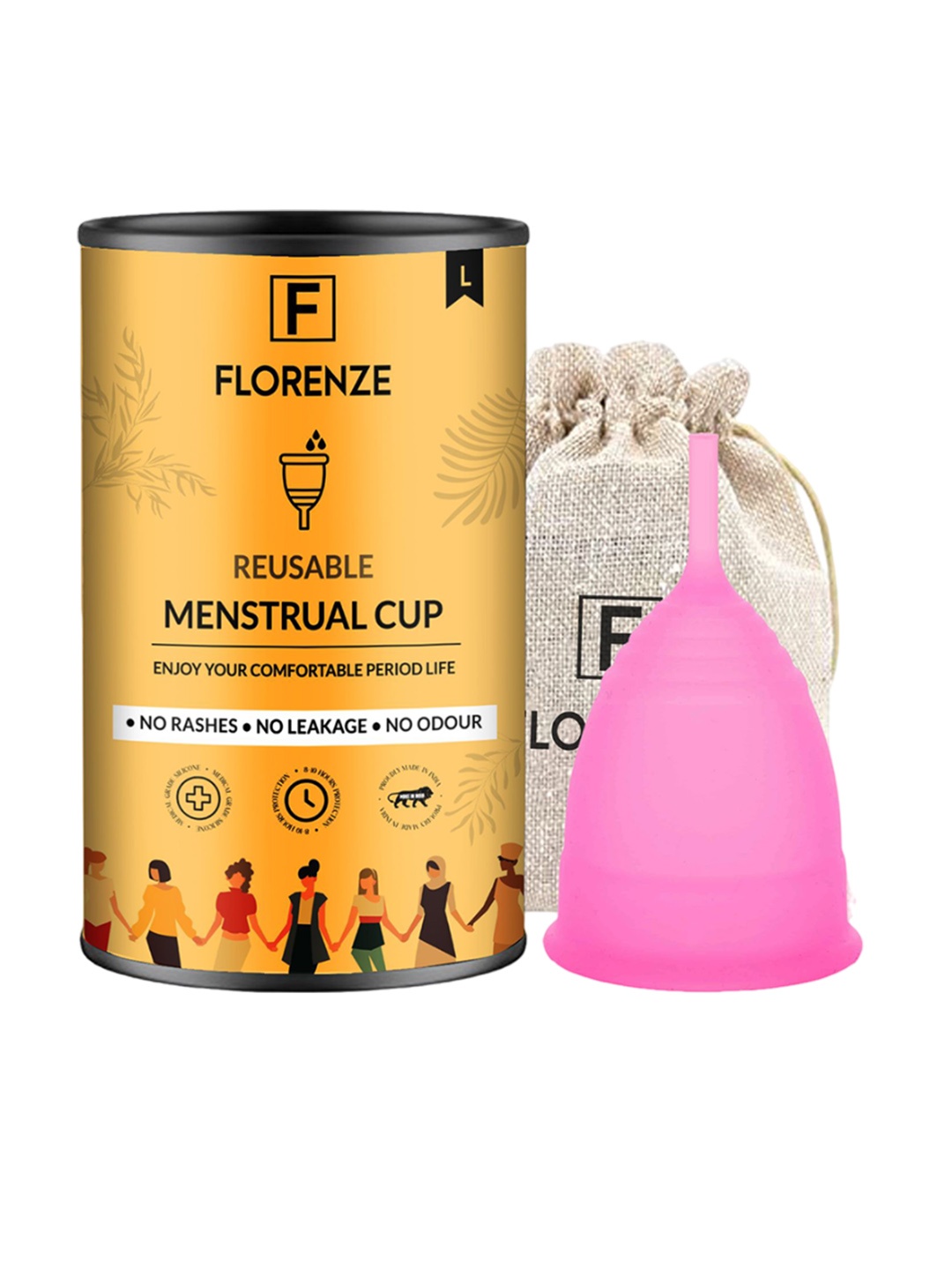 

Florenze Large Reusable Menstrual Cup - 25 ml, Pink