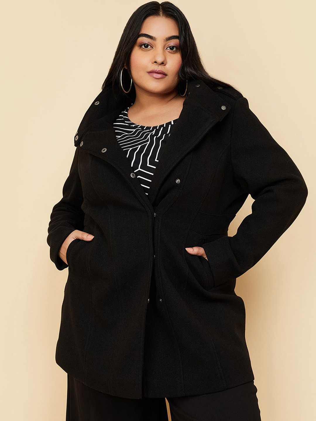 

max Women Polyester Fashion Jacket, Black