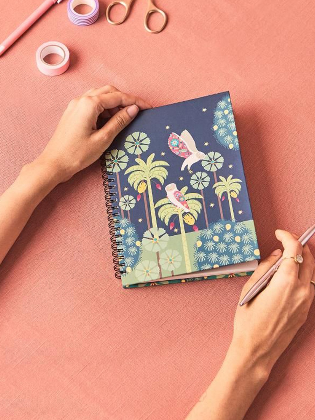 

Chumbak Starry Night Spiral Notebook, Blue