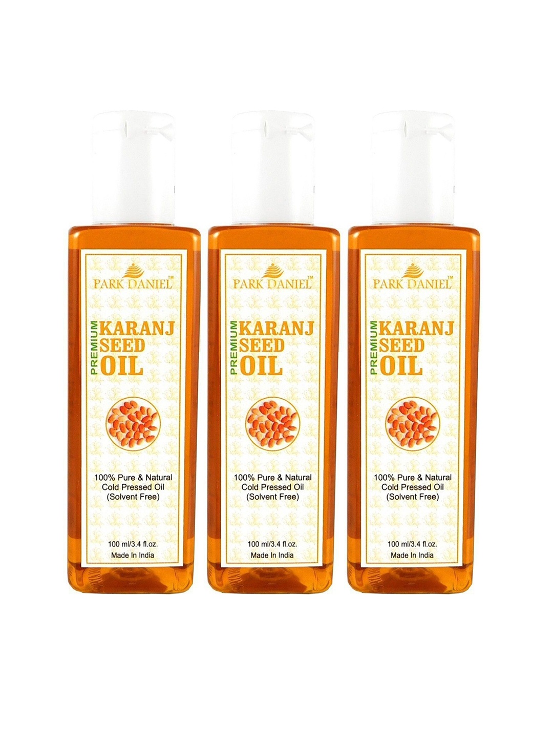 

Park Daniel Set Of 3 100% Pure & Natural Karanj Seed Oil - 100 ml Each, Transparent