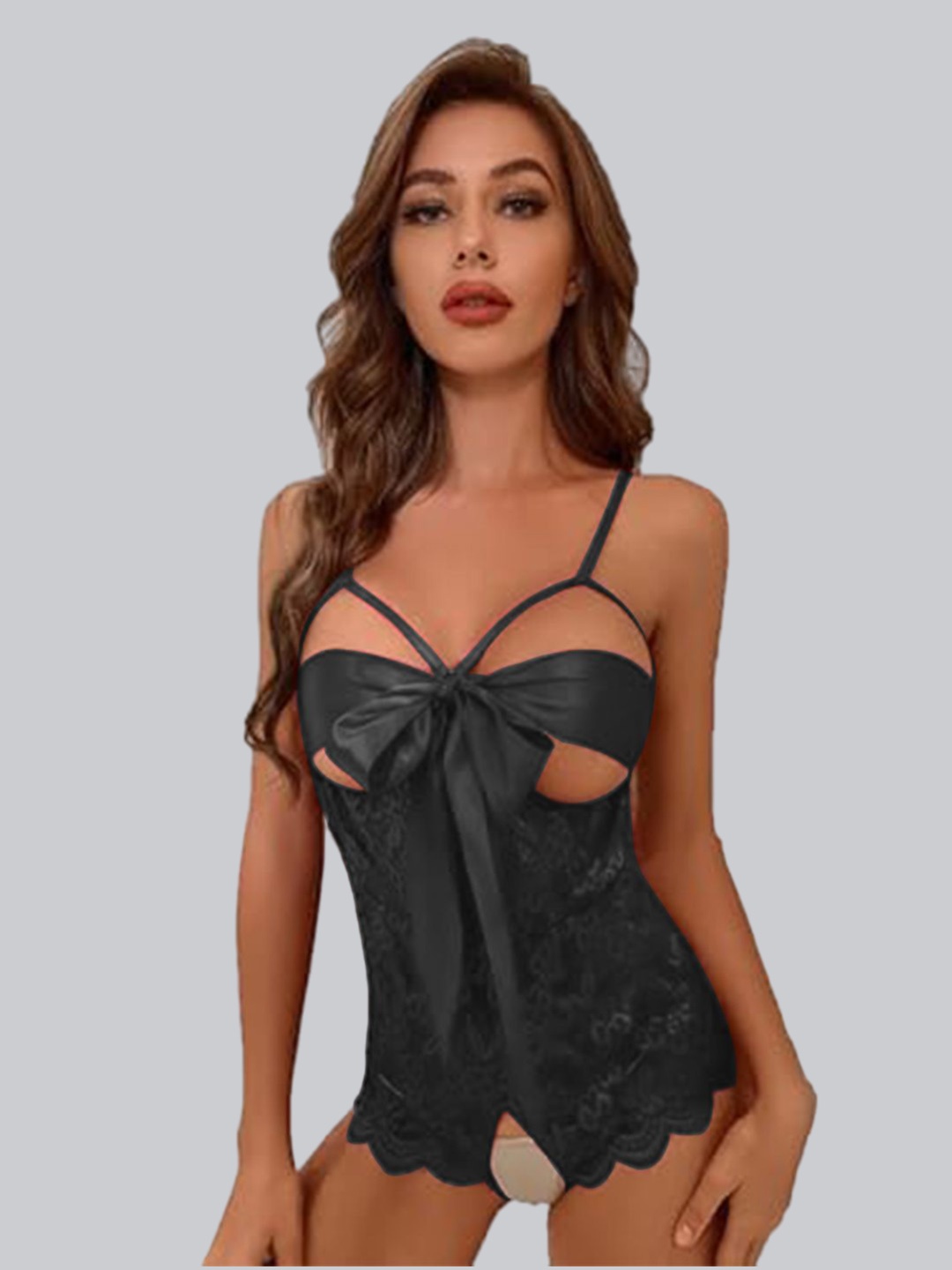 

FIMBUL Women Net Baby Doll, Black